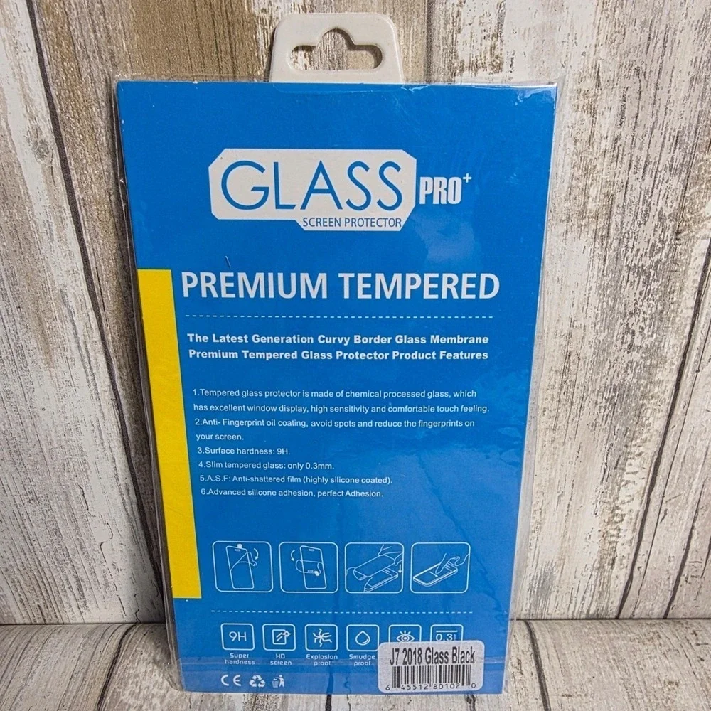 Samsung Galaxy J7 2018 Tempered Glass Screen Protector Full Cover Black 9H 0.3mm